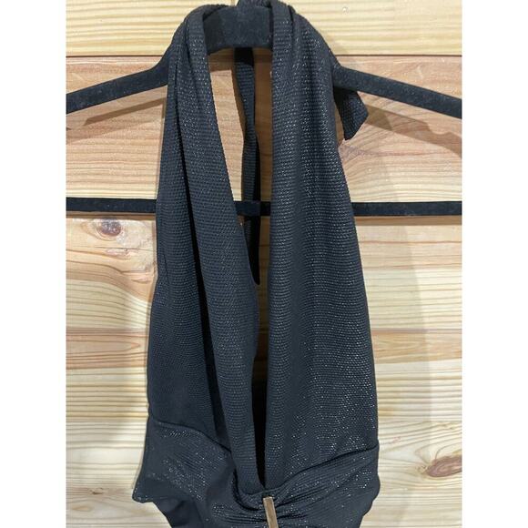 Victoria's Secret Black Sparkle Plunge Bathing Suit, Large - Picture 10 of 10